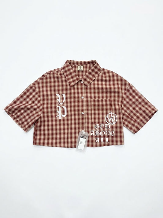Cropped Flannel (Red/White)