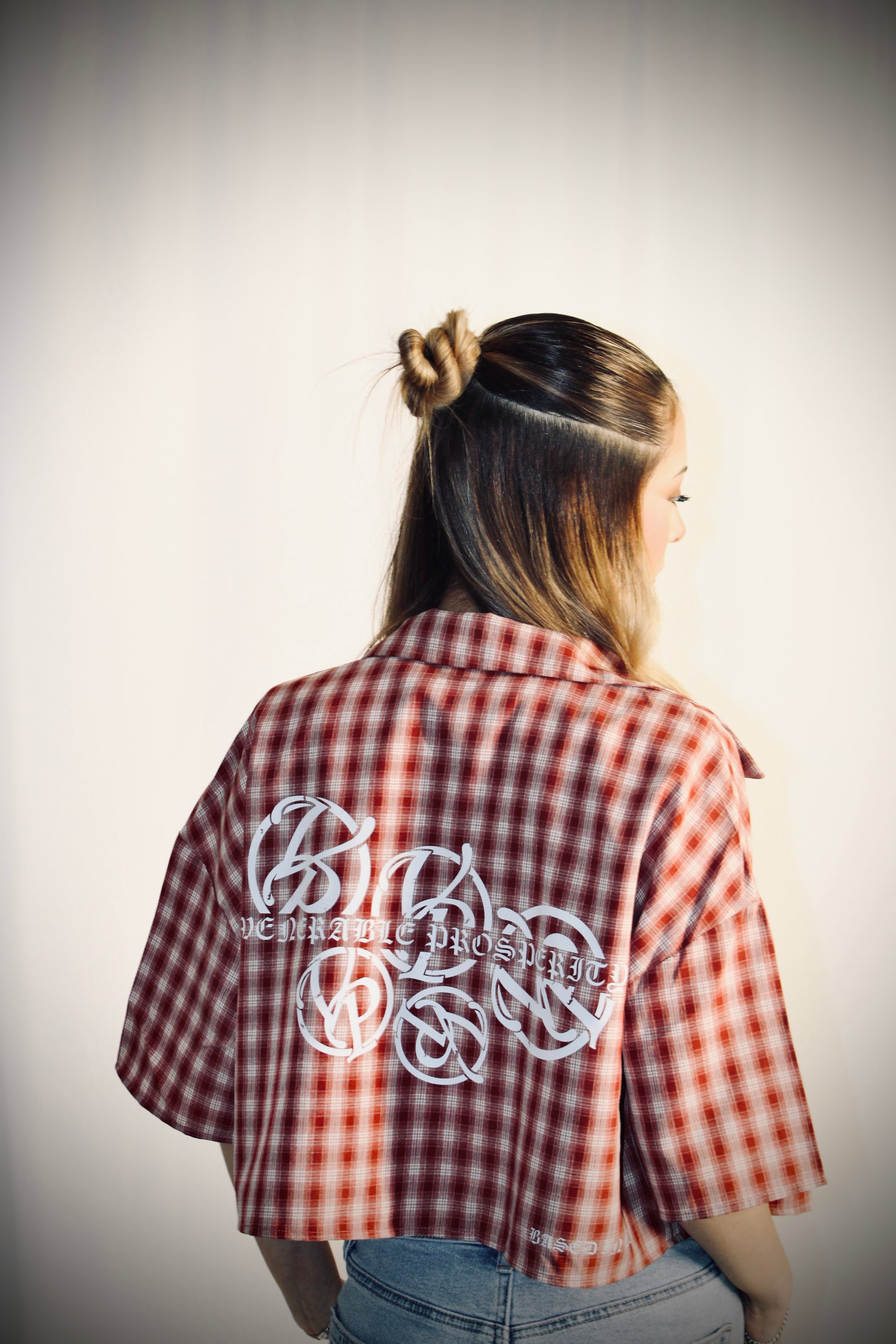 Cropped Flannel (Red/White)