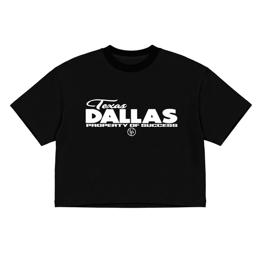 VP "New Dallas" Women's Crop Black Tee